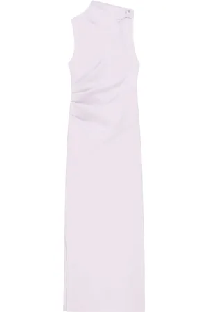 Courrèges Vestido largo drapeado