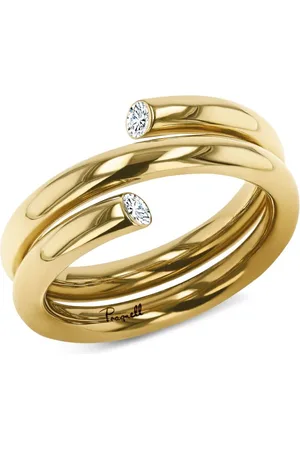 Pragnell Anillo Double Row Eclipse en oro amarillo de 18 ct con diamantes