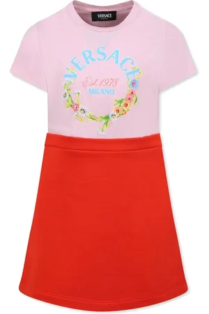 VERSACE Vestido con logo estampado
