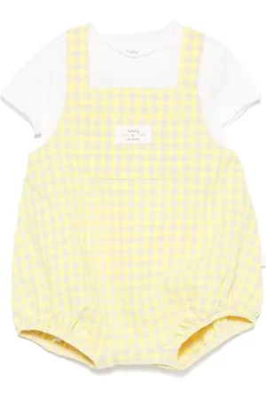 TEDDY & MINOU Conjunto de body y peto a cuadros gingham