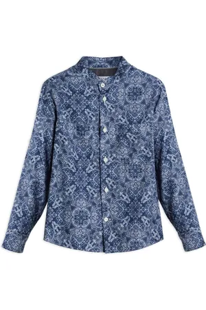 Brunello Cucinelli Camisa con cuello mao