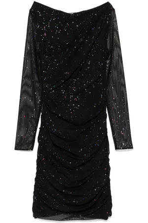 TALBOT RUNHOF Vestido corto con detalle de purpurina