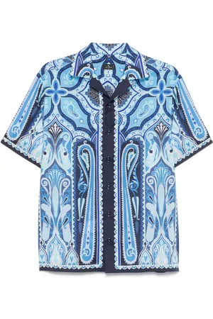 Etro Camisa bowling con estampado de cachemira