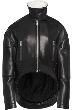 J.W.Anderson Chaqueta de cuero con diseño curvo