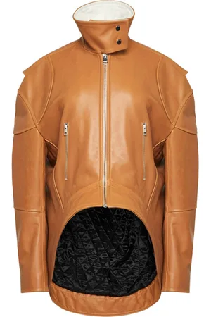 J.W.Anderson Chaqueta de cuero con diseño curvo