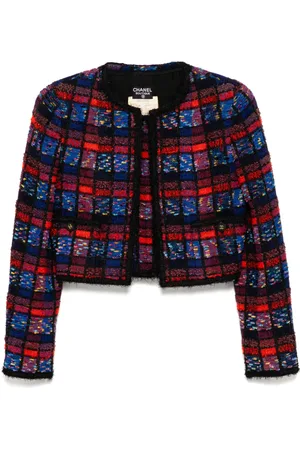 CHANEL Top sin mangas tipo chaqueta sin cuello 1994