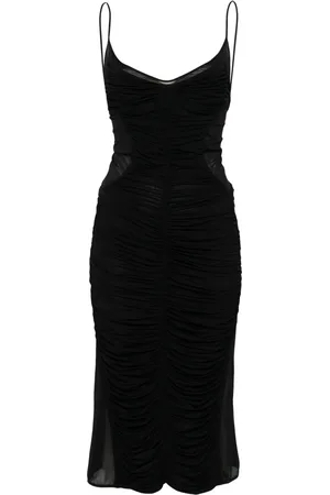 MUGLER Vestido midi fruncido
