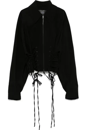 MUGLER Chaqueta estilo corsé con encaje