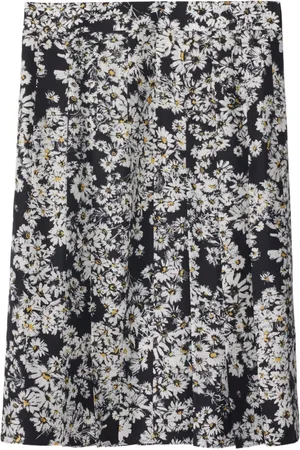 Burberry Falda con motivo floral y pliegues