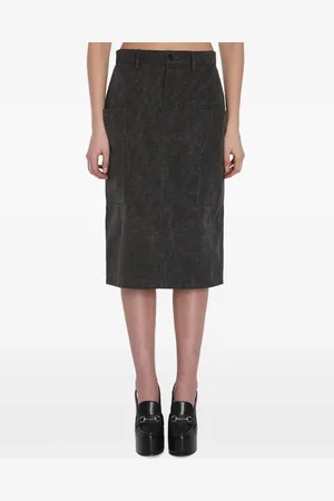 Gucci Falda midi con logo bordado