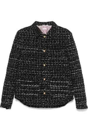 Thom Browne Chaqueta de tweed con cinta vaquera