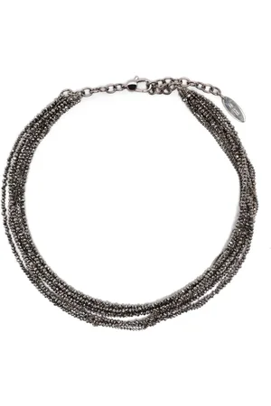 Brunello Cucinelli Collar en plata de ley y vidrio