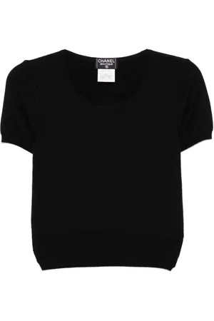 CHANEL Top de punto tipo jersey de manga corta 1995