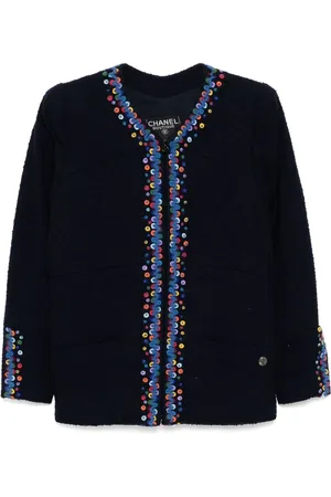 CHANEL Chaqueta sin cuello con cremallera 1997