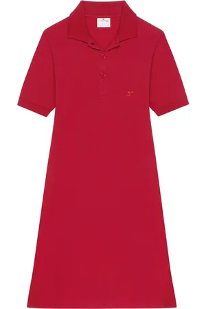 Courrèges Vestido midi con cuello de polo