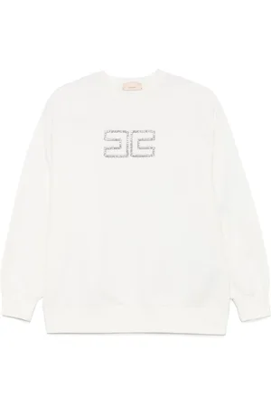 Elisabetta Franchi Sudadera con logo de cristales