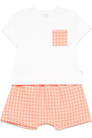 TEDDY & MINOU Set de pantalones cortos y camiseta a cuadros gingham