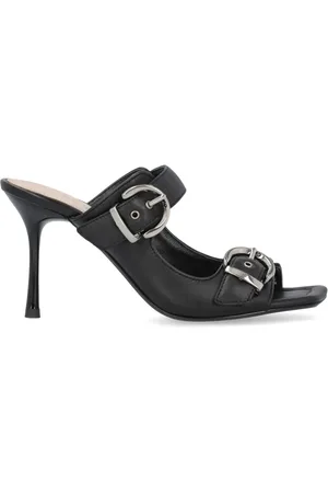 Pinko Mules de piel con hebilla y tacón de 85 mm