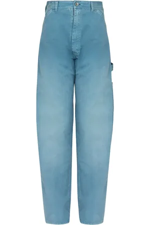 Maison Margiela Vaqueros anchos con logo bordado