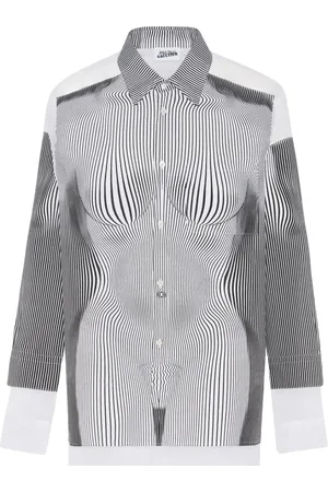 Jean Paul Gaultier Camisa The Petit Grand Pinstripe Body Morphing