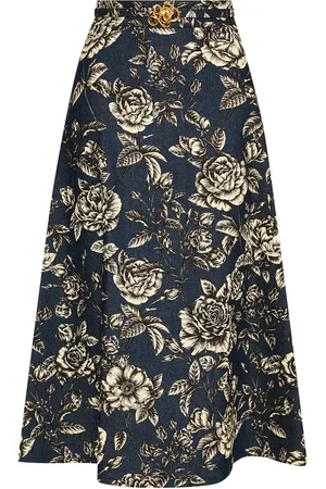 Oscar de la Renta Falda vaquera con estampado Rose