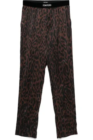 Tom Ford Pantalones de pijama con estampado de guepardo