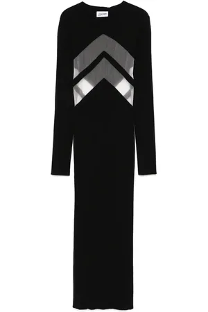 Jean Paul Gaultier Vestido midi con paneles traslúcidos