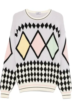 VERSACE Jersey con motivo de rombos 1980