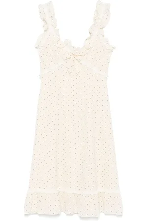 Alessandra Rich Vestido midi con motivo de lunares