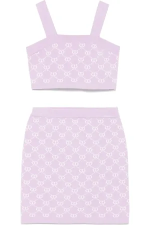 Twin-Set Set con falda y logo en intarsia