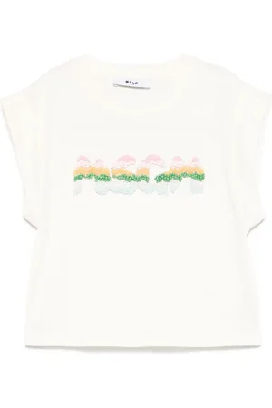 Msgm Camiseta con logo de cuentas