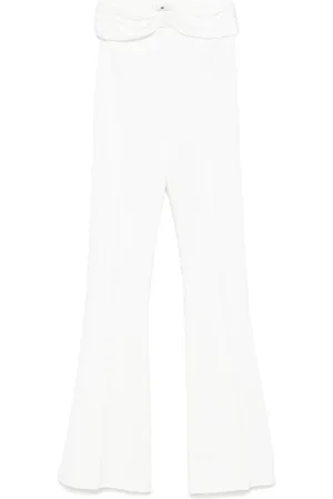 Elisabetta Franchi Pantalones con lazo de satén de crepé