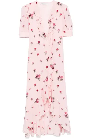 Alessandra Rich Vestido midi con motivo floral