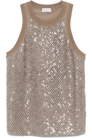 Brunello Cucinelli Top de tirantes con lentejuelas