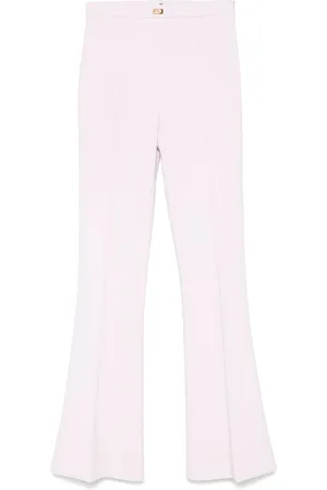 Elisabetta Franchi Pantalones acampanados con placa del logo