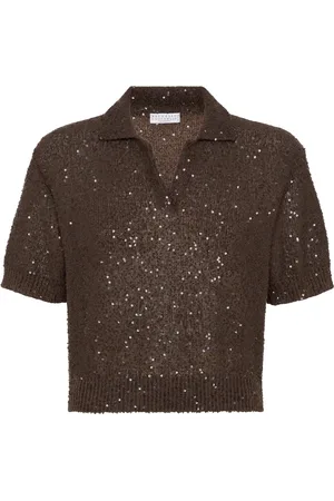Brunello Cucinelli Polo con lentejuelas
