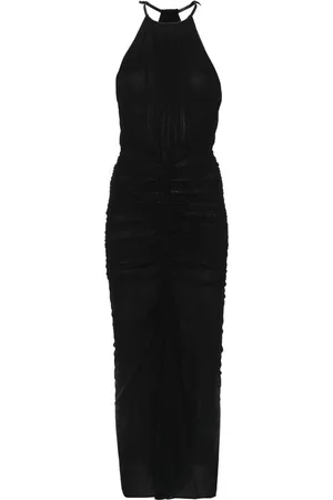 MUGLER Vestido largo fruncido