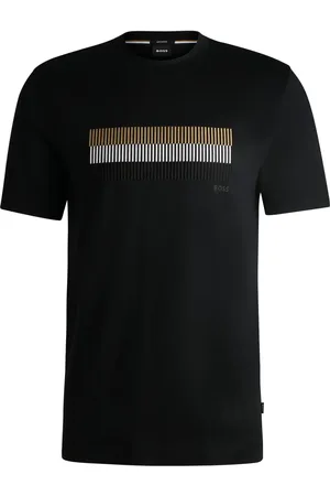 HUGO BOSS Camiseta de algodón con rayas bordadas