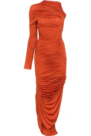 MUGLER Vestido midi fruncido