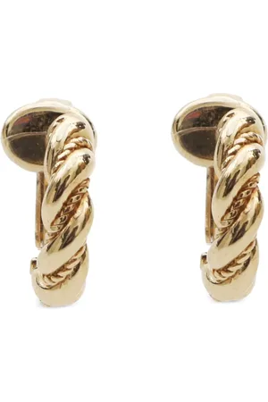 Dior Pendientes de clip con diseño retorcido 1990-2000