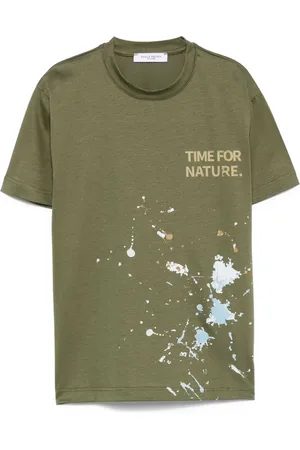 Paolo Pecora Camiseta con detalle de salpicaduras de pintura