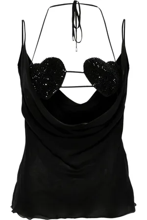 BLUMARINE Top con apliques de strass