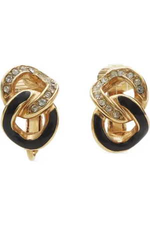 Dior Pendientes de clip con strass 1990-2000