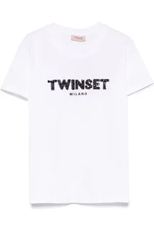 Twin-Set Camiseta con logo de lentejuelas