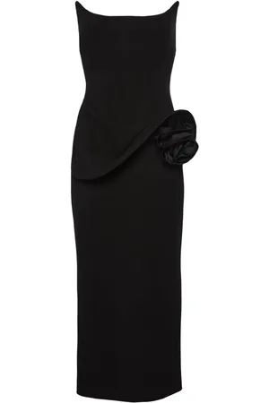 MAGDA BUTRYM Vestido midi con aplique floral
