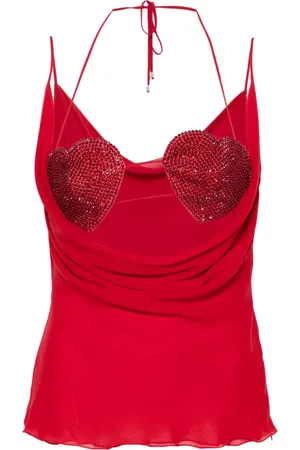 BLUMARINE Top con apliques de strass