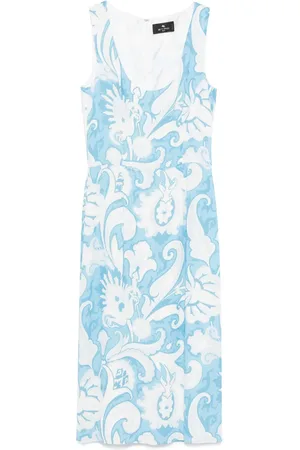 Etro Vestido midi con motivo de cachemira