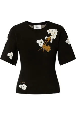 Erdem Camiseta con motivo floral en intarsia
