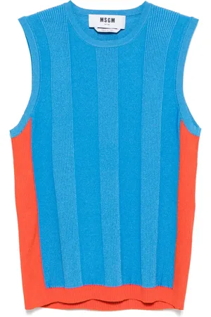 Msgm Top de canalé sin mangas
