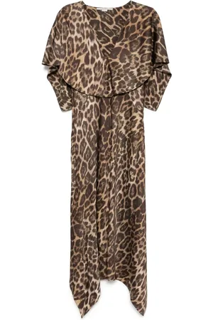 Stella McCartney Vestido midi con estampado de leopardo